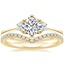 18K Yellow Gold Tallula Three Stone Diamond Ring with Flair Diamond Ring (1/6 ct. tw.)