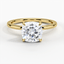 Yellow Gold Moissanite Secret Halo Diamond Ring