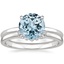 18KW Aquamarine Elodie Ring with Crescent Diamond Ring, smalltop view