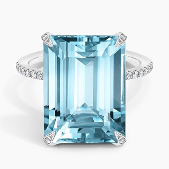 Festivity Sky Blue Topaz and Diamond Cocktail Ring in 18K White Gold
