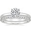 18K White Gold 2mm Comfort Fit Ring with Petite Shared Prong Diamond Ring (1/4 ct. tw.)