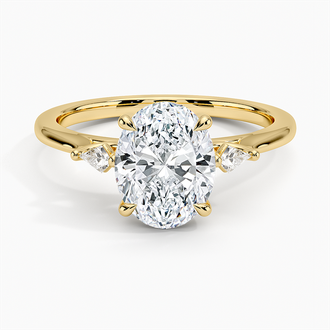 18K Yellow Gold Petite Cometa Perfect Fit Three Stone Diamond Ring