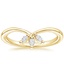 Yellow Gold Curved Marquise Diamond Ring 