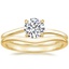 18K Yellow Gold Monsella Ring with Petite Curved Wedding Ring