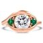 Custom Sweeping Diamond and Emerald Ring