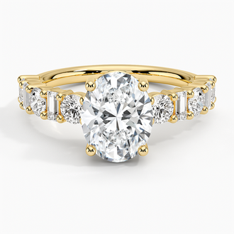 Baguette and Round Diamond Engagement Ring