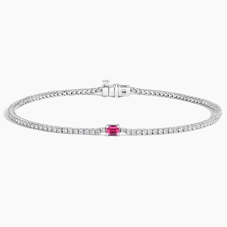 Lab Ruby and Diamond Tennis Bracelet