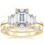 18K Yellow Gold Coppia Five Stone Diamond Ring (1/3 ct. tw.) with Harper Diamond Ring (1/3 ct. tw.)