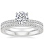 18K White Gold Simply Tacori Luxe Drape Diamond Ring with Tacori Dantela Diamond Ring (1/8 ct. tw.)