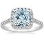 18K White Gold Aquamarine Odessa Halo Diamond Ring (1/5 ct. tw.), smalltop view