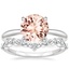18KW Morganite Freesia Ring with Curved Versailles Diamond Ring, smalltop view