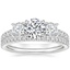 Platinum Constance Three Stone Diamond Ring (3/4 ct. tw.) with Luxe Ballad Diamond Ring (1/4 ct. tw.)