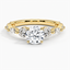 18K Yellow Gold Three Stone Versailles Diamond Ring (1/2 ct. tw.), smalltop view