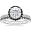 18KW Moissanite Waverly Diamond Ring with Black Diamond Accents with Luxe Ballad Black Diamond Ring, smalltop view