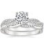 18K White Gold Petite Luxe Twisted Vine Diamond Ring (1/4 ct. tw.) with Petite Twisted Vine Diamond Ring (1/8 ct. tw.)