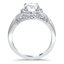 Antique-Inspired Halo Engagement Ring, smallside view