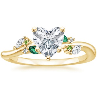 Arden Diamond Ring with Lab Emerald Accents - Brilliant Earth