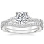 Platinum Luxe Chamise Diamond Ring (1/5 ct. tw.) with Luxe Curved Diamond Ring (1/4 ct. tw.)