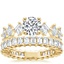 18K Yellow Gold Plaza Diamond Ring with Emerald Eternity Diamond Ring (2 ct. tw.)