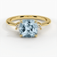 Yellow Gold Aquamarine Selene Diamond Ring (1/10 ct. tw.)