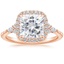 Rose Gold Moissanite Nadia Halo Diamond Ring (1/4 ct. tw.)