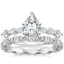 Platinum Tacori Sculpted Crescent Pear Diamond Ring with Tacori Petite Crescent Pavé Eternity Diamond Ring (5/8 ct. tw.)