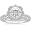 18KW Moissanite Reina Diamond Ring with Versailles Diamond Ring (3/8 ct. tw.), smalltop view