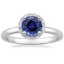 18KW Sapphire Halo Diamond Ring (1/6 ct. tw.), smalltop view