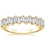 Yellow Gold Alternating Baguette Diamond Ring 