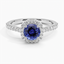Sapphire Adorned Odessa Diamond Ring (1/3 ct. tw.) in 18K White Gold
