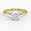 Yellow Gold Moissanite Four-Prong Petite Comfort Fit Ring