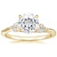 Yellow Gold Moissanite Camellia Diamond Ring