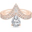 14K Rose Gold Nouveau Diamond Bridal Set, smalltop view