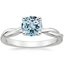 18KW Aquamarine Twisted Vine Solitaire Ring, smalltop view