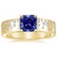 Yellow Gold Sapphire Cascade Diamond Ring