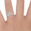 18K White Gold Vienna Diamond Ring, smallzoomed in top view on a hand