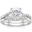 18KW Moissanite Chamise Diamond Bridal Set, smalltop view