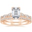 18K Rose Gold Tacori Petite Crescent Pavé Diamond Ring (1/3 ct. tw.) with Tacori Coastal Crescent Diamond Ring (1/5 ct. tw.)