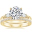 18K Yellow Gold Simply Tacori Three Stone Marquise Diamond Ring with Tacori Dantela Diamond Ring (1/8 ct. tw.)