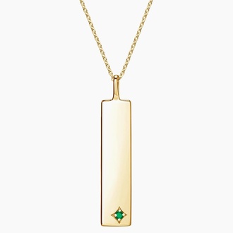 Lotus-Inspired Impression Emerald Bar Pendant