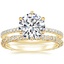 18K Yellow Gold Six Prong Luxe Viviana Diamond Ring (1/3 ct. tw.) with Nova Diamond Ring (1/3 ct. tw.)