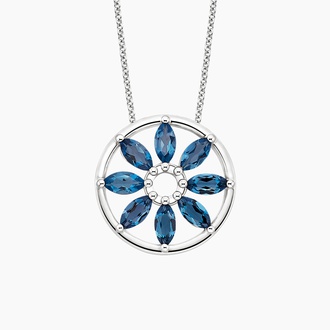 Sunflower London Blue Topaz Pendant