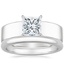 18K White Gold Alden Diamond Ring with 2mm Comfort Fit Wedding Ring