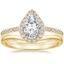 18K Yellow Gold Luxe Ballad Halo Diamond Ring (1/3 ct. tw.) with Petite Curved Wedding Ring
