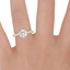 18K Yellow Gold Six Prong Petite Shared Prong Diamond Ring (1/5 ct. tw.), smallzoomed in top view on a hand