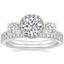 18K White Gold Three Stone Waverly Diamond Ring (3/4 ct. tw.) with Luxe Ballad Diamond Ring (1/4 ct. tw.)