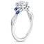 18KW Moissanite Willow Ring With Sapphire Accents, smalltop view