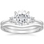 18KW Moissanite Selene Diamond Ring (1/10 ct. tw.) with Petite Curved Wedding Ring, smalltop view