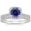 18KW Sapphire Odessa Diamond Ring (1/5 ct. tw.) with Sonora Diamond Ring (1/8 ct. tw.), smalltop view