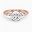 Rose Gold Moissanite Petite Versailles Diamond Ring (1/6 ct. tw.)